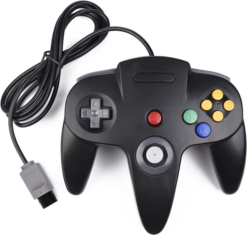 miadore N64 Classic Controller, Retro N64 64-bit Remote Gamepad Joystick for N64 Console Video Game System (Black) - Image 1